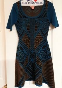 Flying Tomato beige and blue dress small